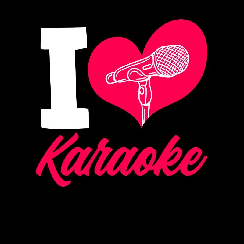 I Love Karaoke Microphone Heart