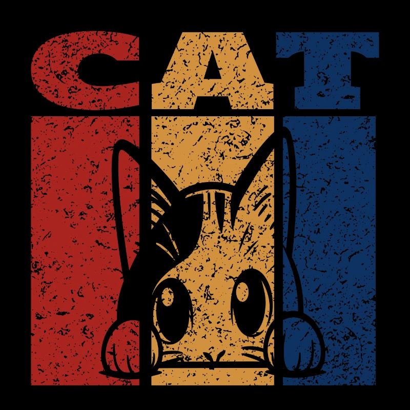 Spähende Katze Retro Design