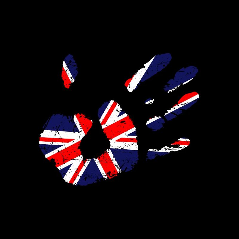 | d’empreinte de main Union Jack | du drapeau britannique Britannique