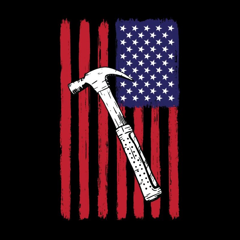 Travailleurs de la construction du drapeau des États-Unis