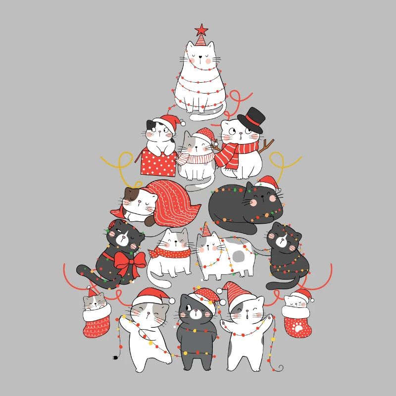 Cat Christmas Tree Cat Tree String Lights