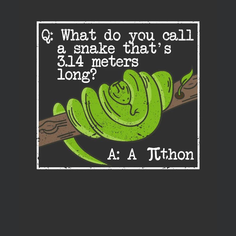 Python Schlange Pithon Pi Tag Symbol lustig Mathe