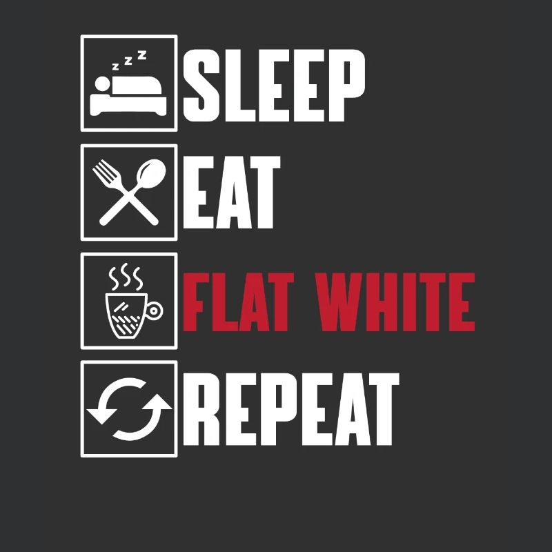 Lustiges Flat White Kaffee Design