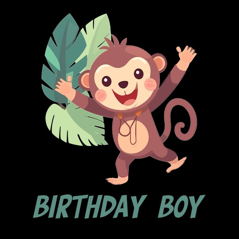 Geburtstag - Süßer Affe springt durch den Wald