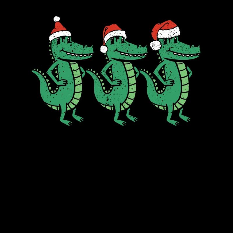 3 Weihnachtskrokodile Weihnachtsmann Xmas