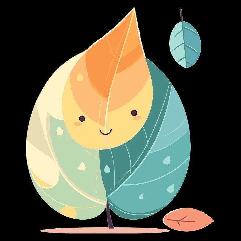 Friendly leaf with face