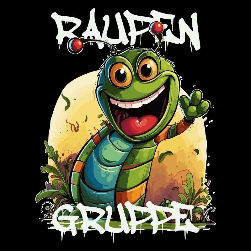 Graffiti Raupengruppe Kindergarten Gruppentier