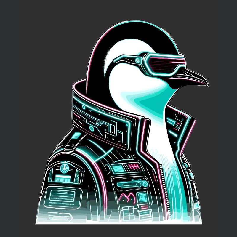 Cyberpunk Pingouin Conception graphique