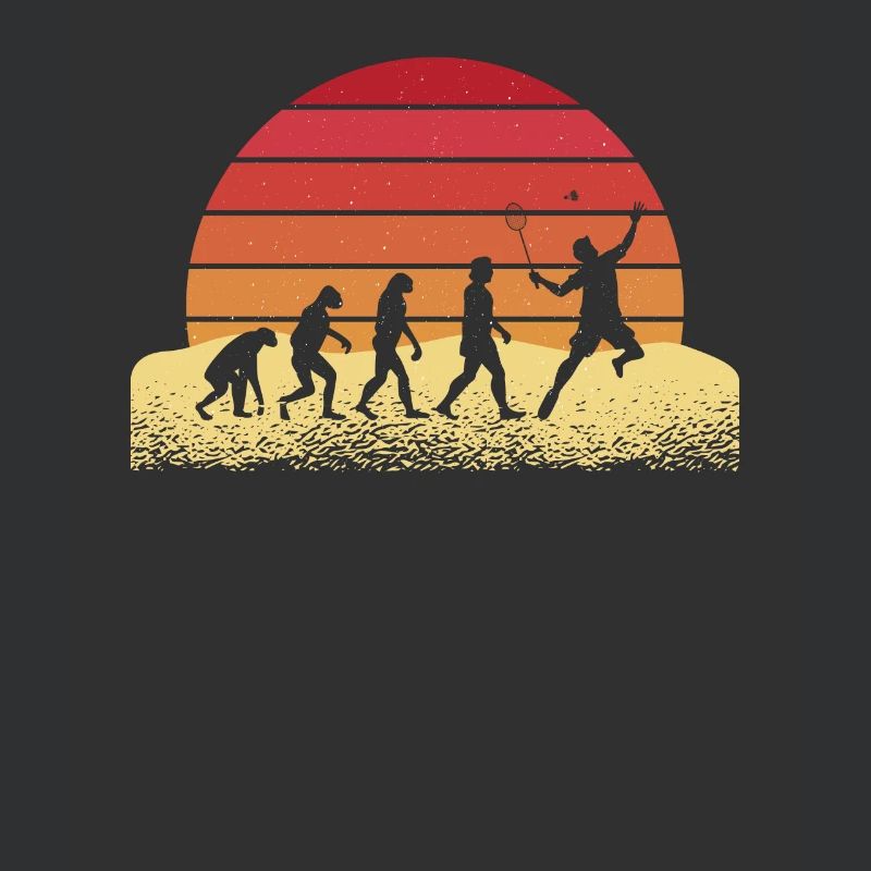 Evolution Badminton Rétro Coucher de soleil Design