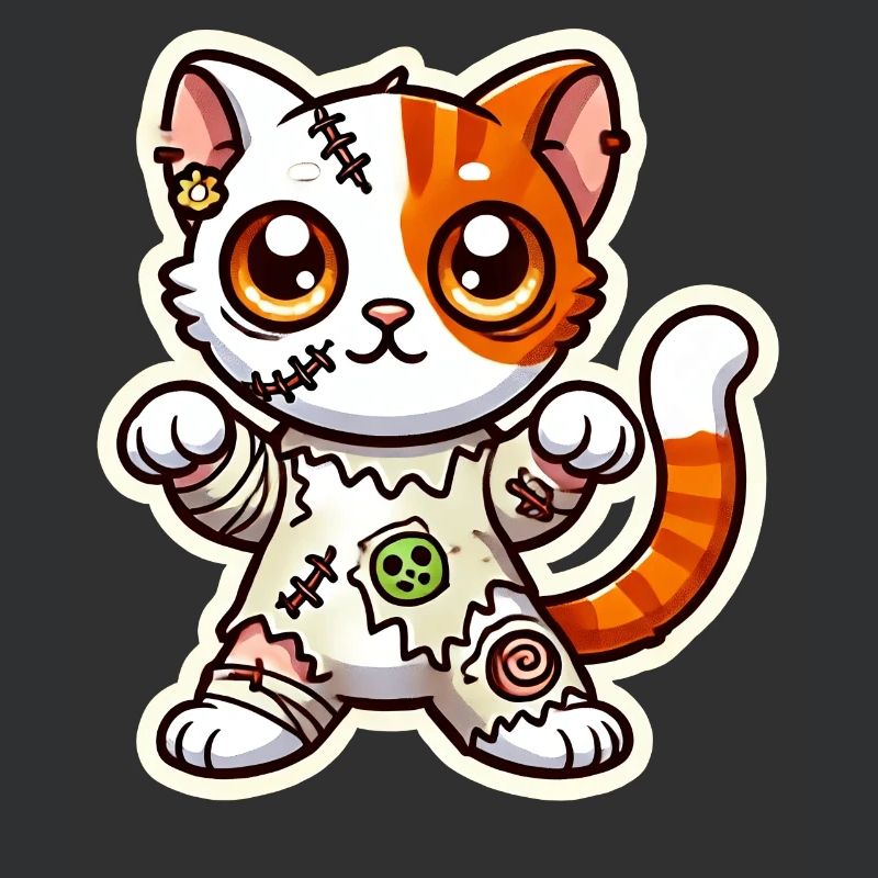 Süßes Zombie Katze Halloween Kostüm Süßes oder Saures!