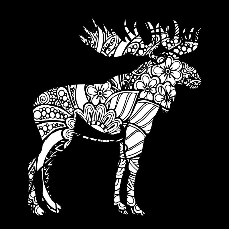 Elch Elch Blumenmuster