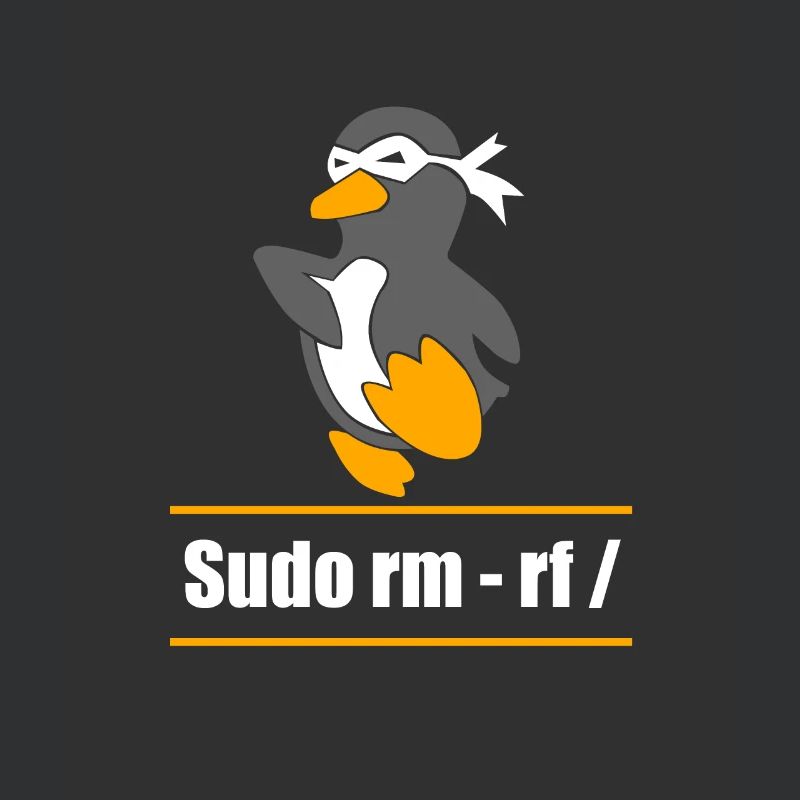 Tux Linux Pinguin Sudo Rm Rf Computerfreak Hacker