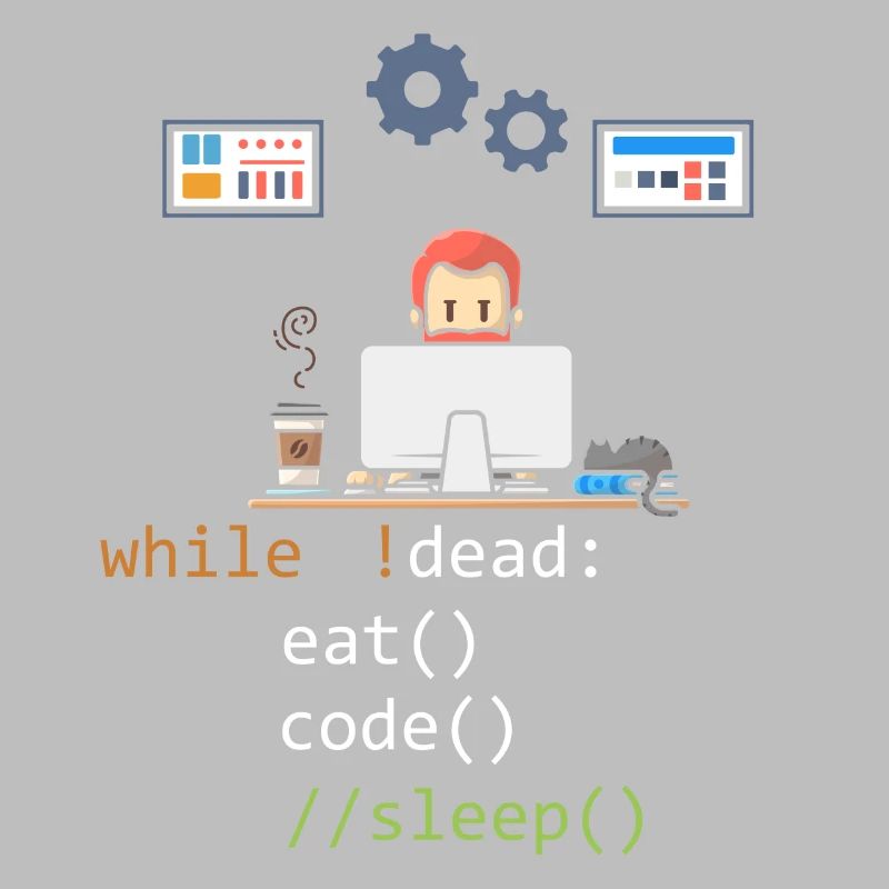 Dead Eat Code Sleep Funny Programming Computer Pro