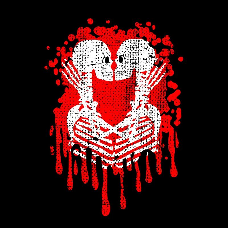 Gothic Tropfendes Skelett Liebe Deine zärtlichen
