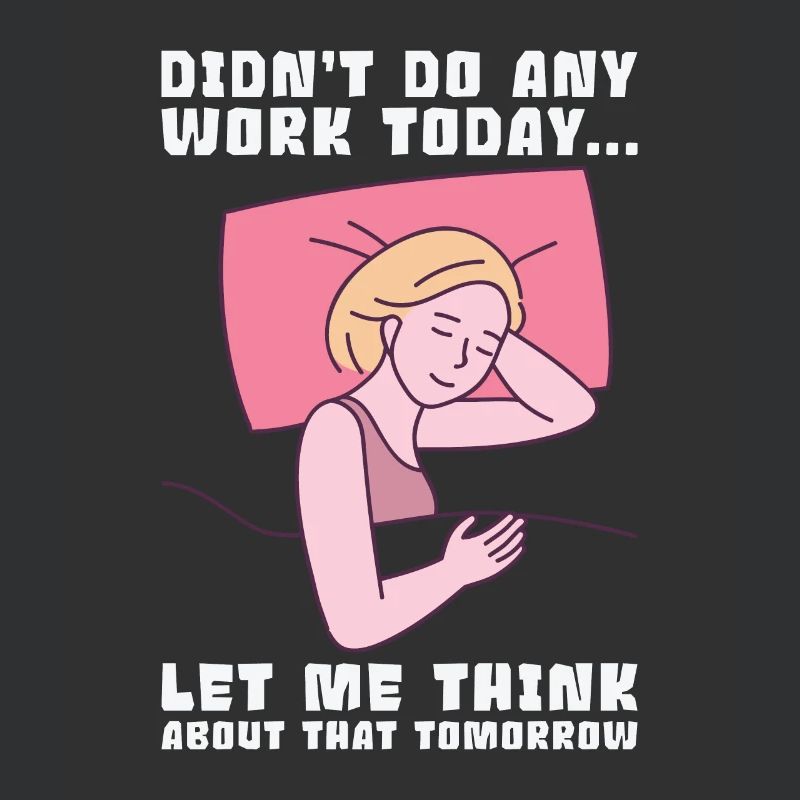 Procrastinator Work Sleeping Line Art Drawing