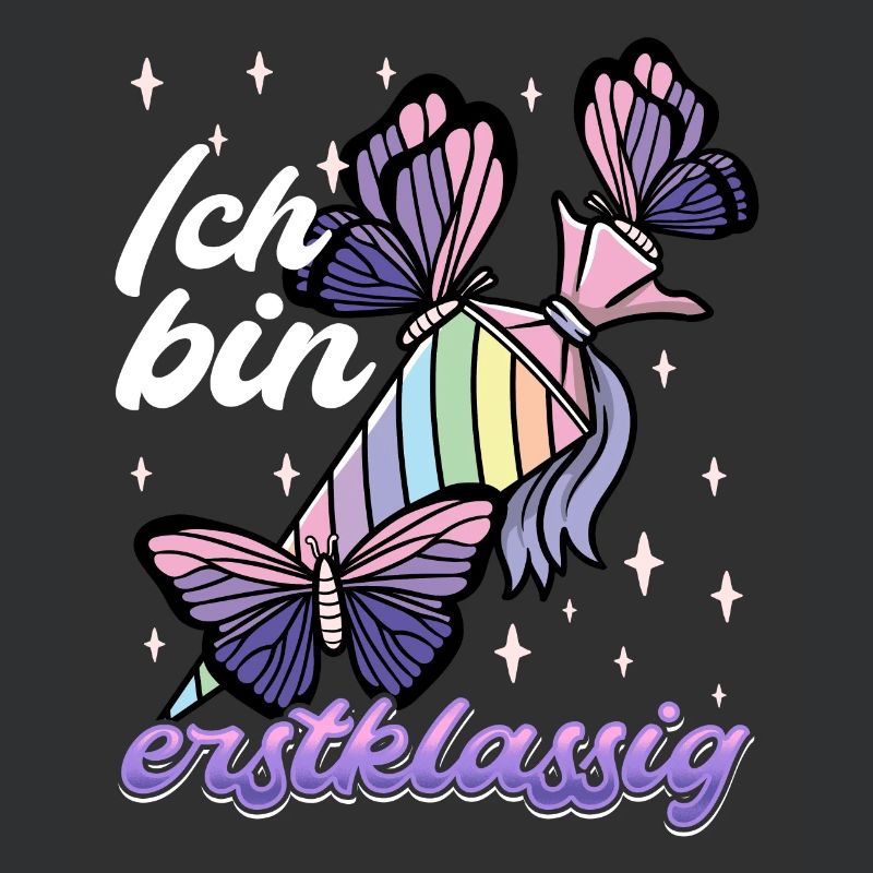 Schulkind Mädchen Einschulung mit Schmetterling