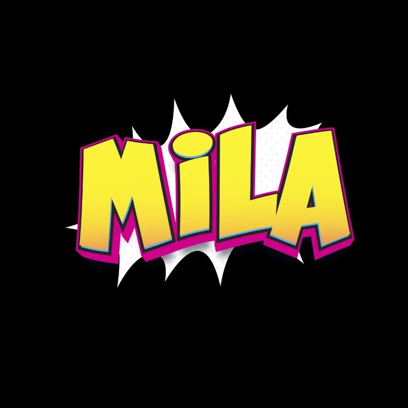 Mila Benutzerdefinierter Name Comic-Buch-Stil Pop-Art, Mila