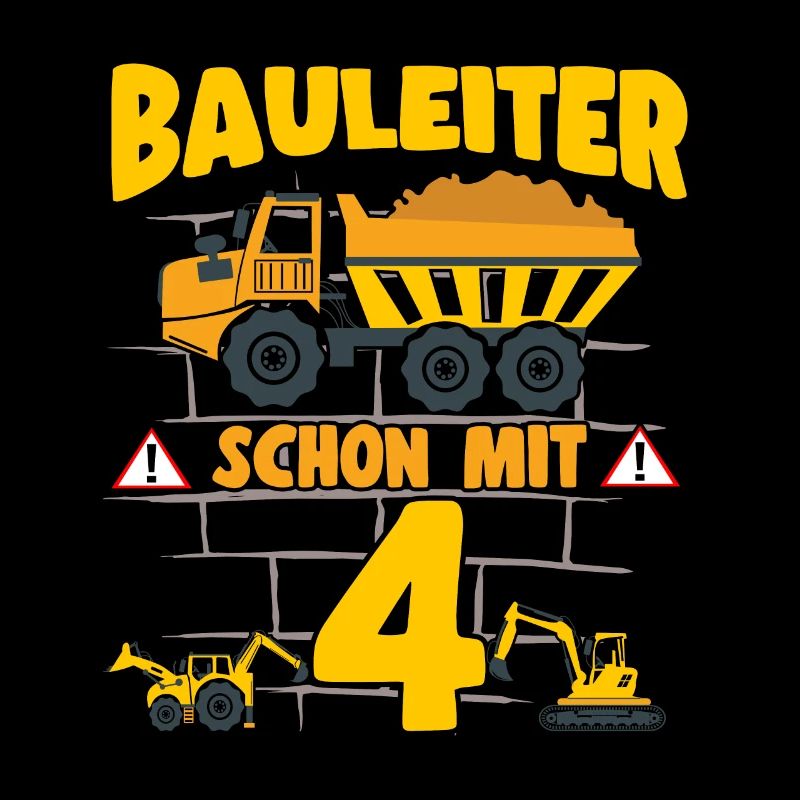 4. Geburtstag Bauleiter Mit 4 Bagger Kipplaster