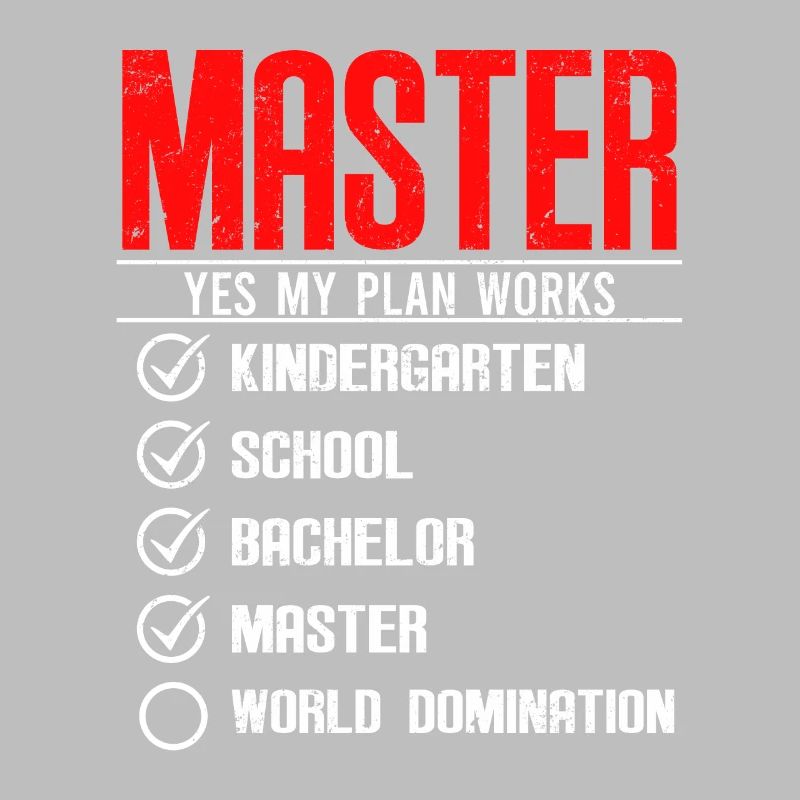 First Master then World Domination Master's Degree