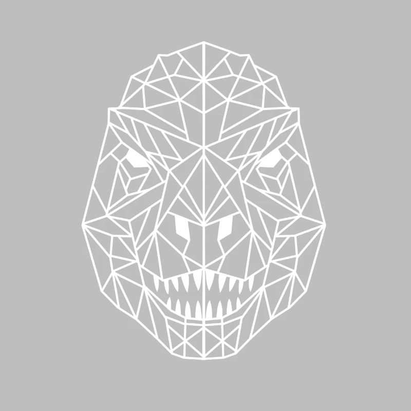 T-Rex Head Geometric Line Drawing
