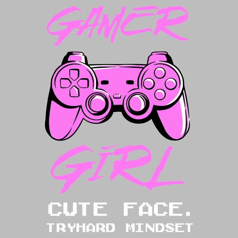Gamer Girl Controller Spruch Cute Face Tryhard