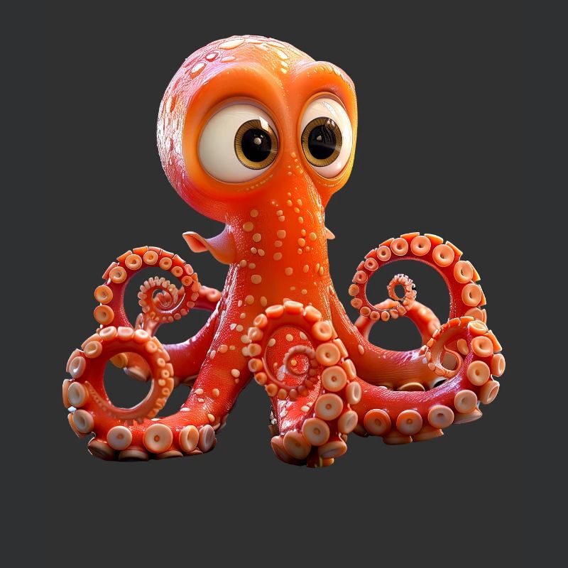 Octopus Small Octopus Cuttlefish Cute Octopus