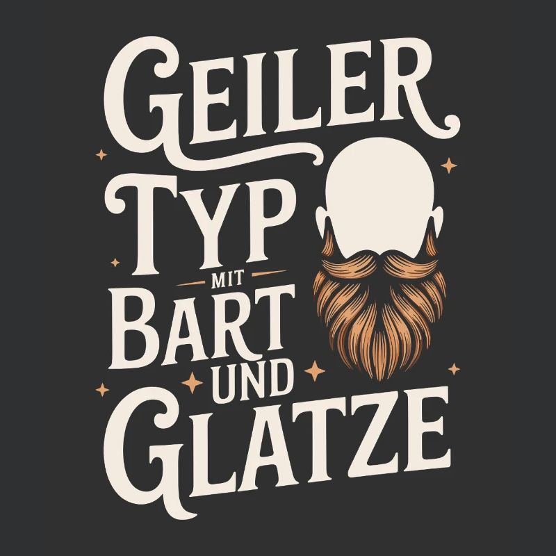 Geiler Typ Mit Bart & Glatze Glatzkopf Bartträger