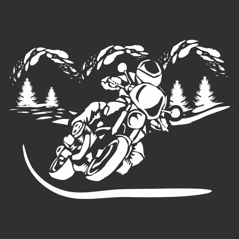 Silhouette de Moto Forêt