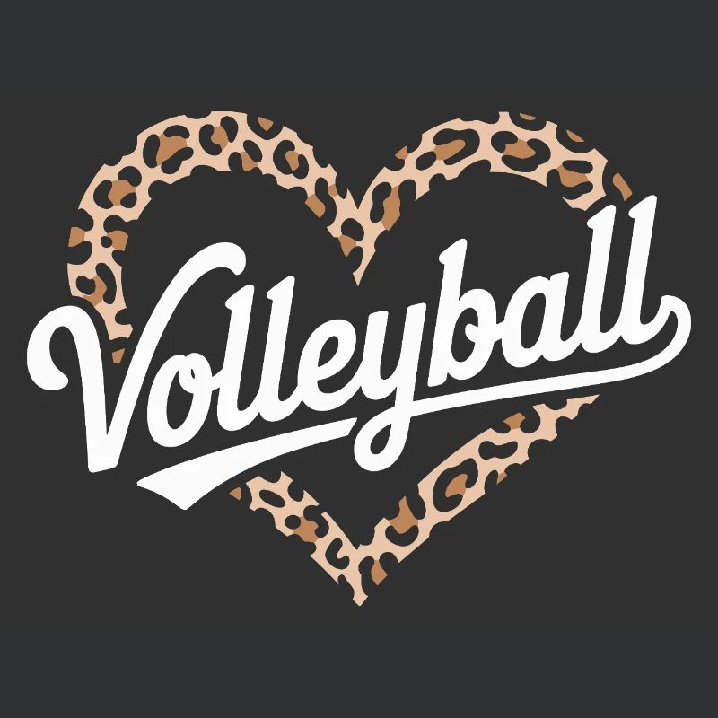 Conception de volley-ball en forme de cœur de léopard