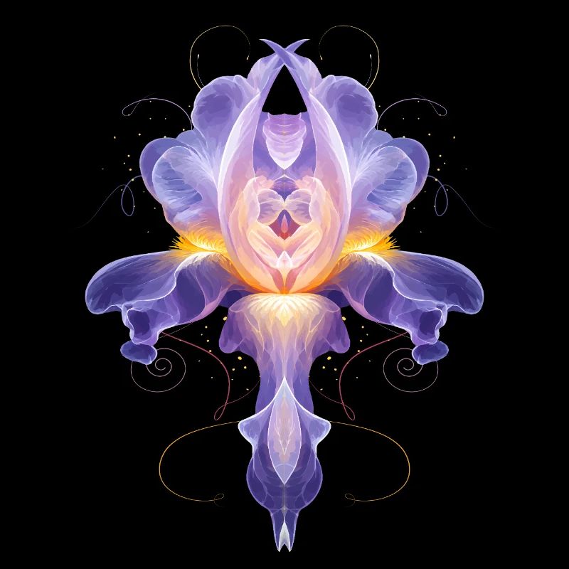 Abstrakte Iris Blüte Leuchtendes Florales Design