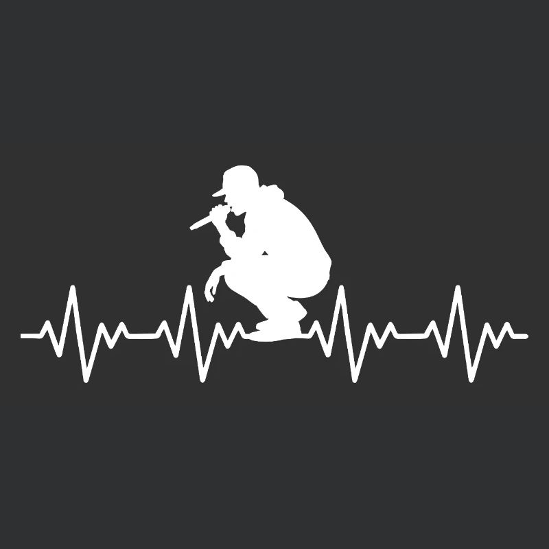 Rapper rapping MC Microphone Checker ECG heartbeat