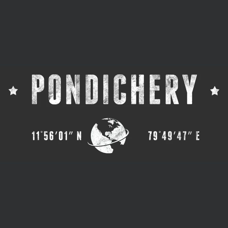 PONDICHERRY Stylized geographical coordinates