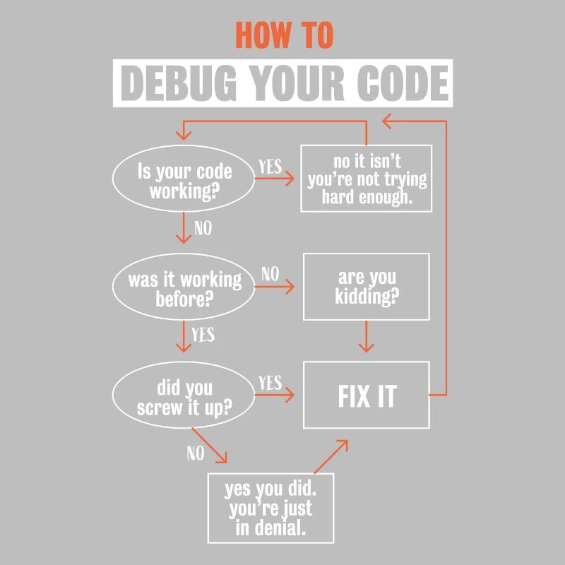 "So debuggen Sie Ihren Code" Funny Programmer Coding
