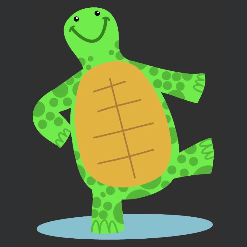 Hand drawn dancing turtle