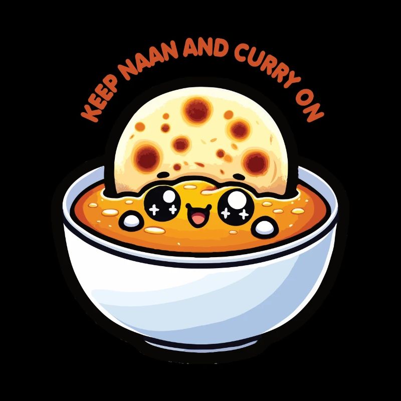 Kawaii "Keep Naan and Curry on" Design
