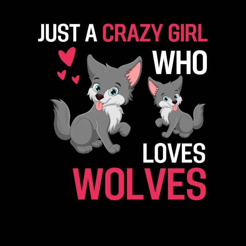 Raubtier Wölfe Mädchen Wald Tier Geschenk Wolf