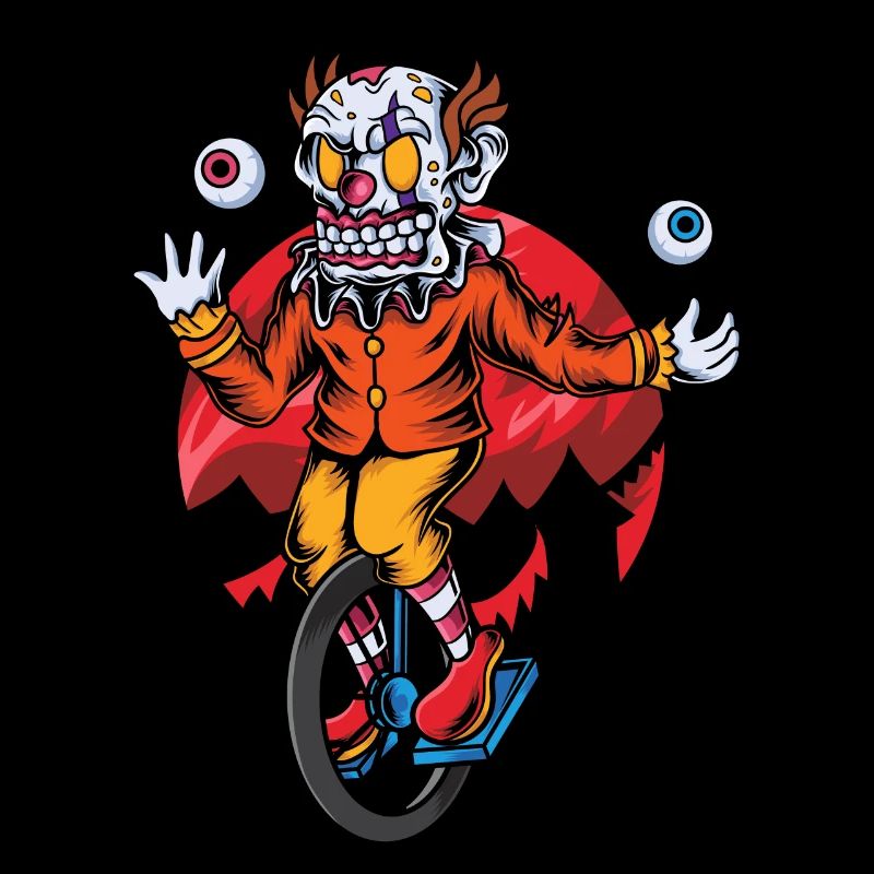 Horror clown cirque Monocycle Halloween Zombie