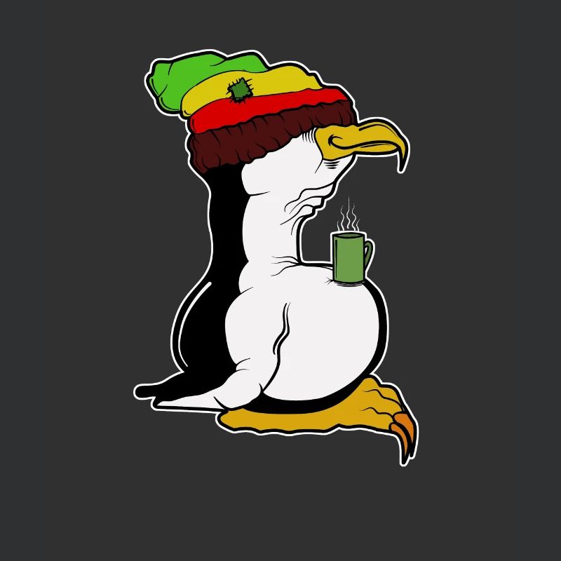 Tux Linux Penguin Coffee Break Computer Geek Rasta