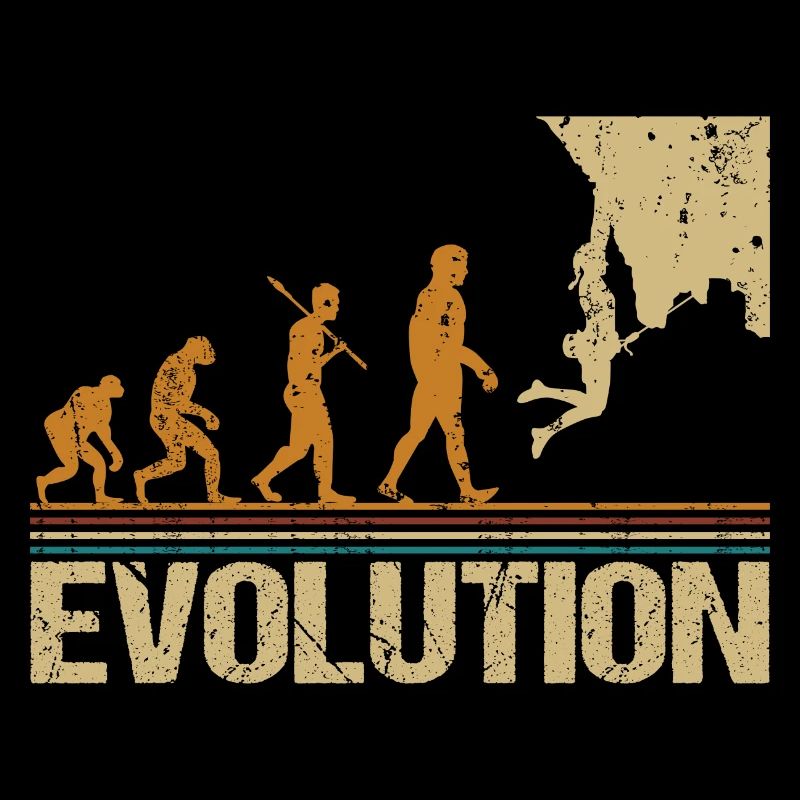 Evolution Klettern Lustig Witziges für Kletterer