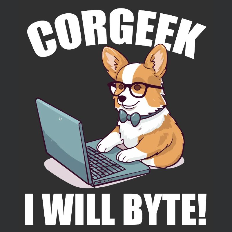 Corgi mit Brille I Will Byte Computerfreak Corgeek