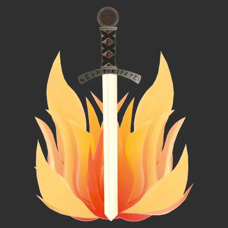 Long Sword with Flame Pattern, Fire Designs