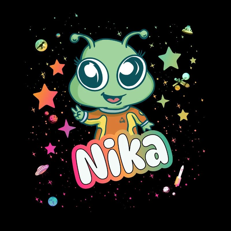 NIKA - Beau nom de garçon avec un extraterrestre mignon
