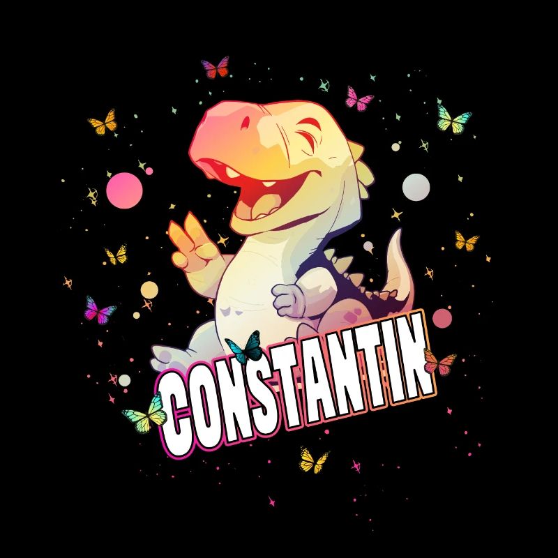 CONSTANTIN - Beau prénom de garçon avec un mignon DINO