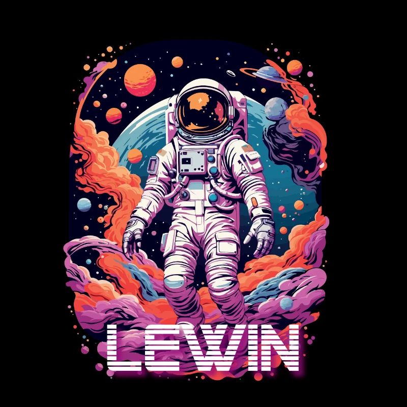 LEWIN - Beautiful boy name with cool astronaut