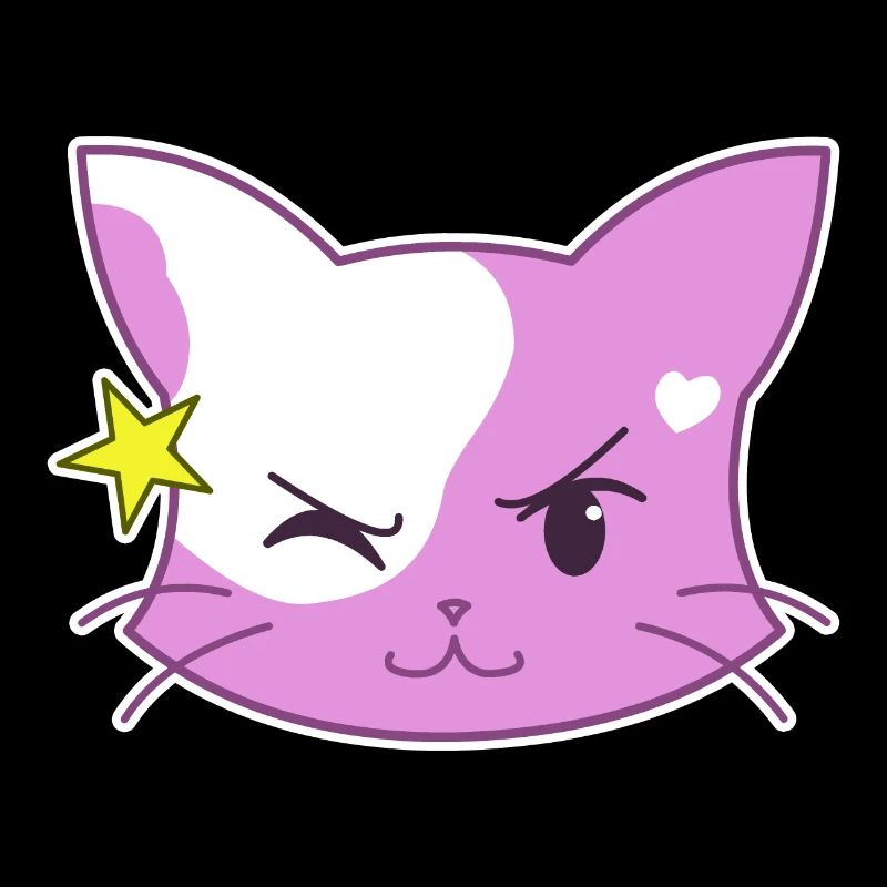 Herzkatze Standart Version zwinkernd