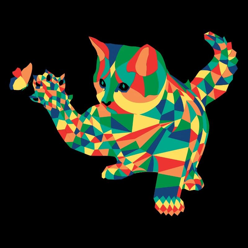 Dessin animé chat abstrait