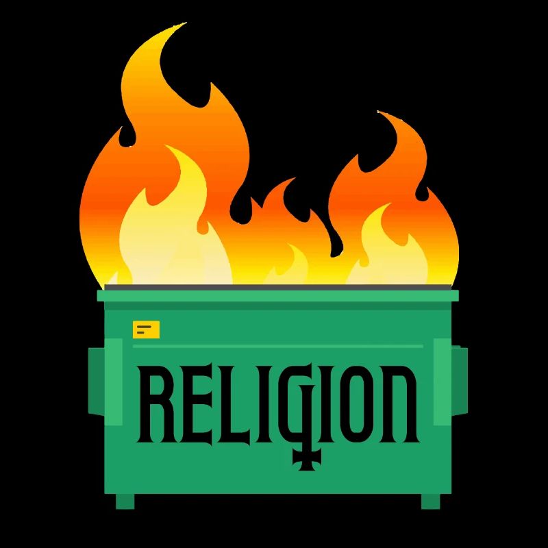 Feu de benne à ordures de religion