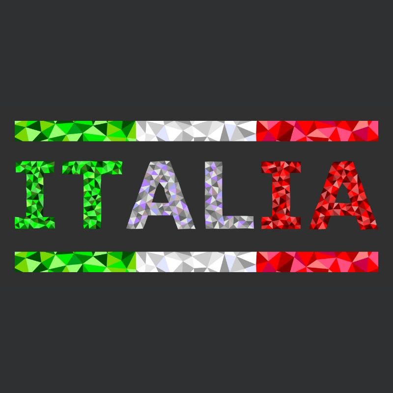 Italy text and flag as stripes low poly
