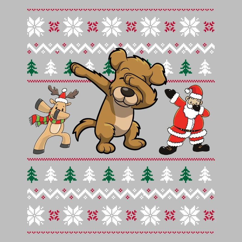 Pull laid chien cadeau de Noël Dab