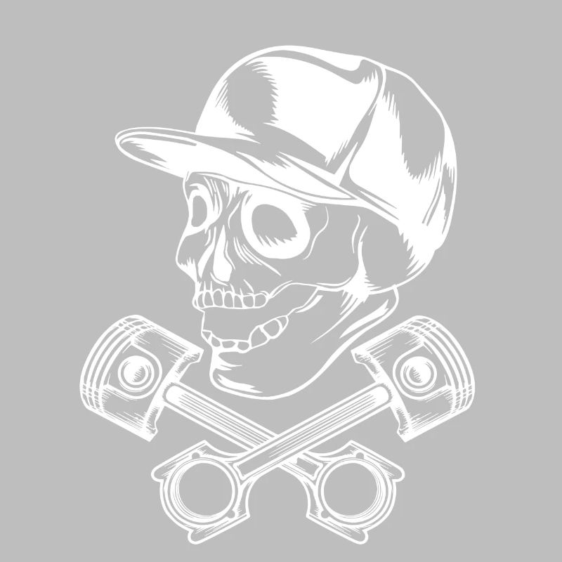 skull piston white